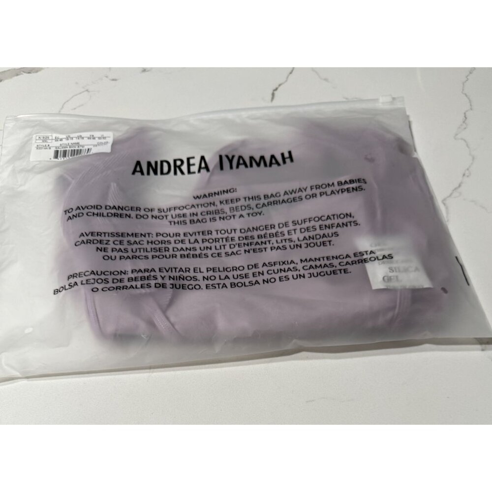 NWT Andrea Iyamah Salama Lilac High-Rise Bikini‎ Bottom High-Leg Cut XXL - Picture 5 of 12